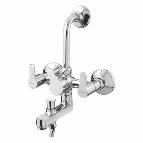 Wall Mixer Three in One with L- Bend for Overhead Shower Chrome